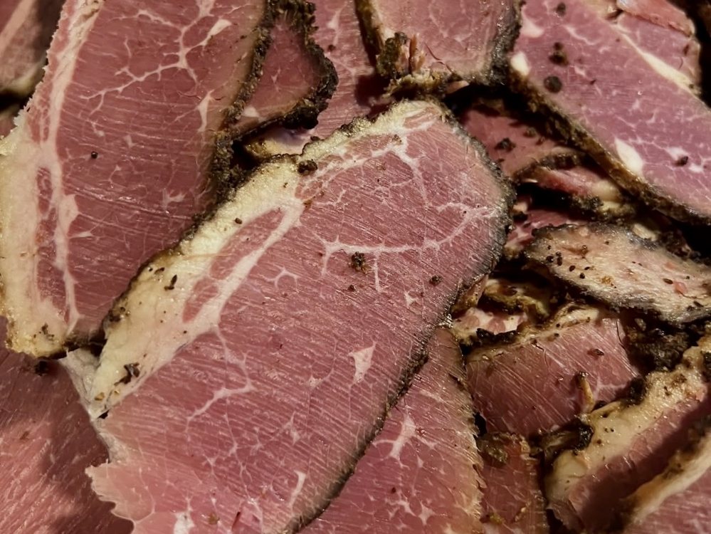 Sliced smoked beef