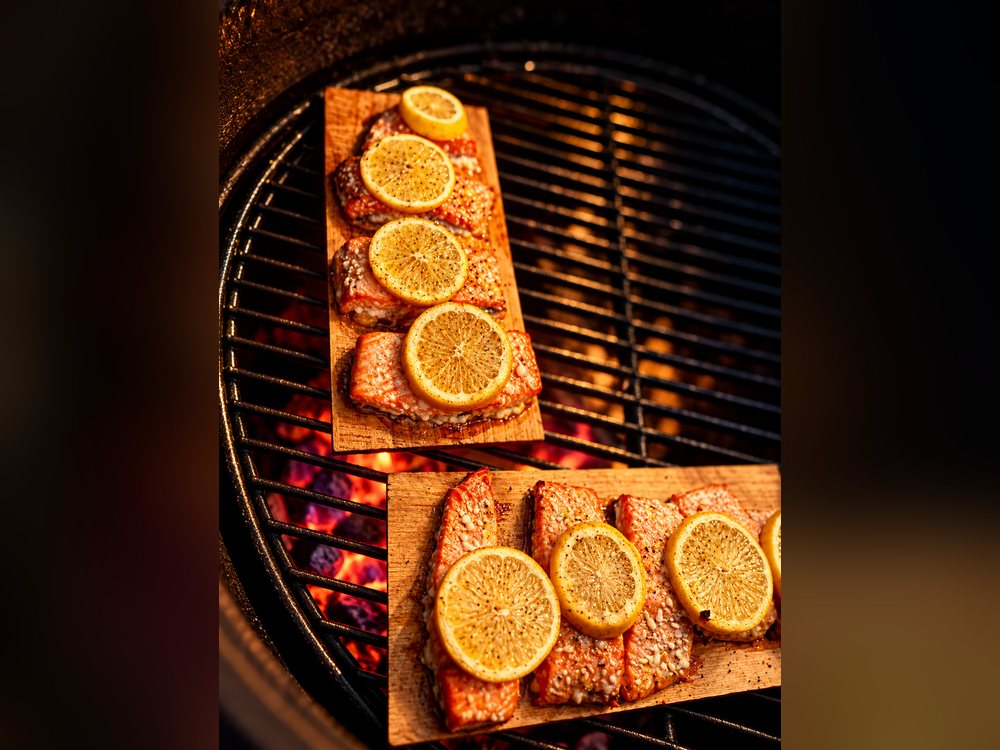 Cedar-plank smoked salmon